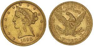 5 Долар США (1776 - ) Золото 