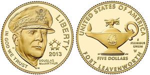 5 Долар США (1776 - ) Золото Douglas MacArthur (1880 - 1964) 