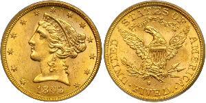 5 Долар США (1776 - ) Золото 