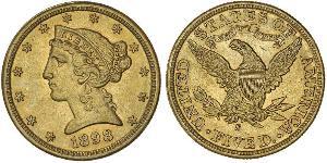5 Долар США (1776 - ) Золото 