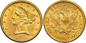 5 Долар США (1776 - ) Золото 