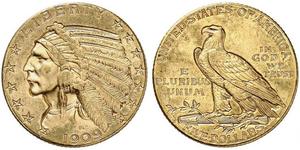 5 Долар США (1776 - ) Золото 