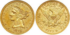 5 Долар США (1776 - ) Золото 
