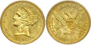 5 Долар США (1776 - ) Золото 