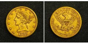 5 Долар США (1776 - ) Золото 