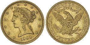 5 Долар США (1776 - ) Золото 