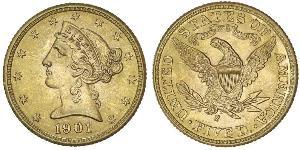 5 Долар США (1776 - ) Золото 