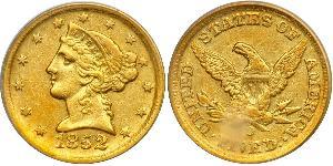5 Долар США (1776 - ) Золото 