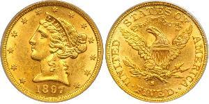 5 Долар США (1776 - ) Золото 