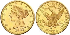 5 Долар США (1776 - ) Золото 