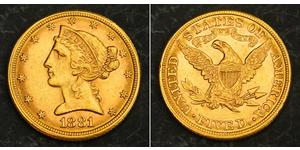 5 Долар США (1776 - ) Золото 