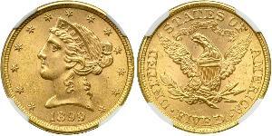 5 Долар США (1776 - ) Золото 