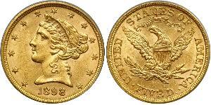 5 Долар США (1776 - ) Золото 