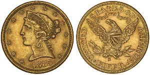 5 Долар США (1776 - ) Золото 