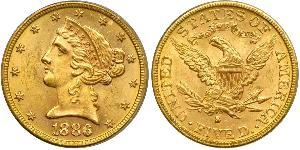5 Долар США (1776 - ) Золото 