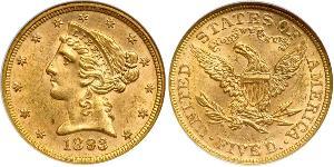 5 Долар США (1776 - ) Золото 