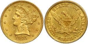 5 Долар США (1776 - ) Золото 