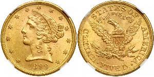 5 Долар США (1776 - ) Золото 