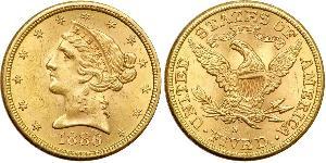5 Долар США (1776 - ) Золото 