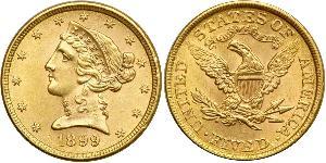 5 Долар США (1776 - ) Золото 