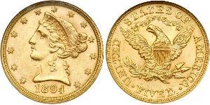 5 Долар США (1776 - ) Золото 