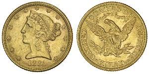 5 Долар США (1776 - ) Золото 