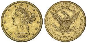 5 Долар США (1776 - ) Золото 