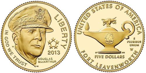 5 Долар США (1776 - ) Золото Douglas MacArthur (1880 - 1964) 