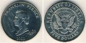 5 Долар Ліберія (1847 - ) Нікель/Мідь Franklin Pierce (1804 - 1869)