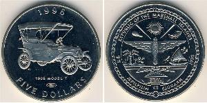 5 Долар Маршаллові Острови (1979 - ) Нікель/Мідь 