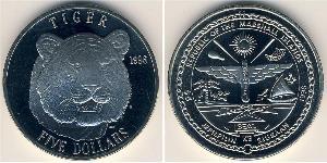 5 Долар Маршаллові Острови (1979 - ) Нікель/Мідь 