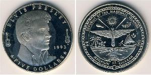 5 Долар Маршаллові Острови (1979 - ) Нікель/Мідь 