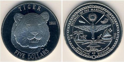 5 Долар Маршаллові Острови (1979 - ) Нікель/Мідь 