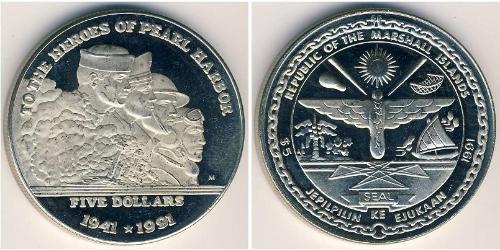 5 Долар Маршаллові Острови (1979 - ) Нікель/Мідь 