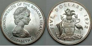 5 Долар Bahamas (1973 - ) Срібло Єлизавета II (1926-2022)
