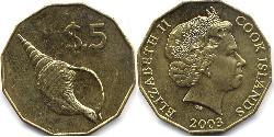 5 Доллар Cook Islands (1965 - )  Елизавета II (1926-2022)