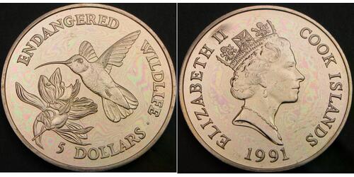 5 Доллар Cook Islands (1965 - )  Елизавета II (1926-2022)