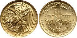 5 Доллар США (1776 - ) Золото 