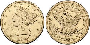 5 Доллар США (1776 - ) Золото 