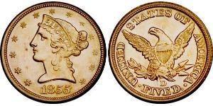 5 Доллар США (1776 - ) Золото 