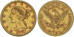 5 Доллар США (1776 - ) Золото 