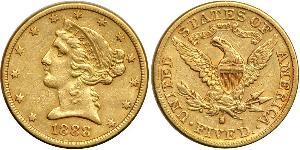 5 Доллар США (1776 - ) Золото 