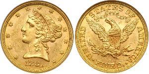 5 Доллар США (1776 - ) Золото 