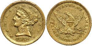 5 Доллар США (1776 - ) Золото 