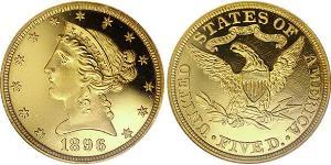 5 Доллар США (1776 - ) Золото 