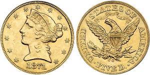 5 Доллар США (1776 - ) Золото 