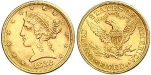 5 Доллар США (1776 - ) Золото 