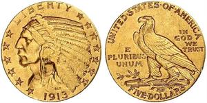 5 Доллар США (1776 - ) Золото 