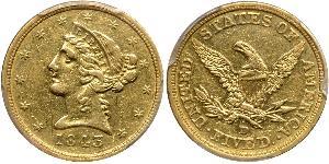 5 Доллар США (1776 - ) Золото 