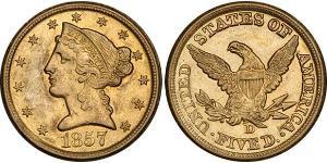 5 Доллар США (1776 - ) Золото 